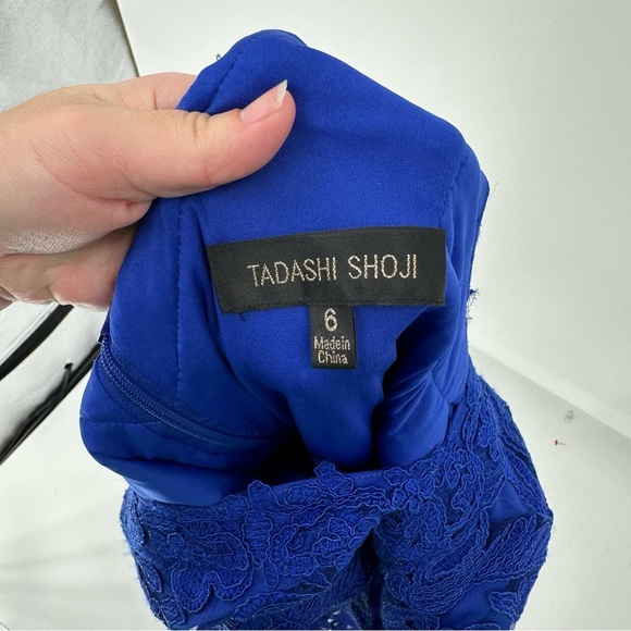 NEW Tadashi Shoji Parker Dress Elegant Blue Lace Size 6 - Picture 5 of 6